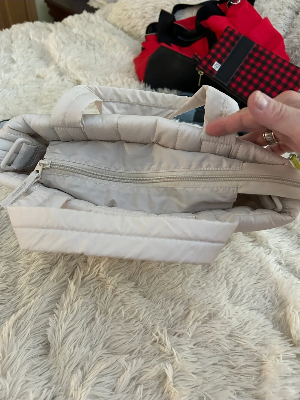 Reebok Quilted Cream Tote Bag
